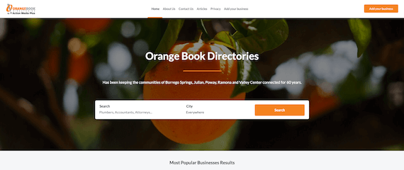 Orange Book Directories home page